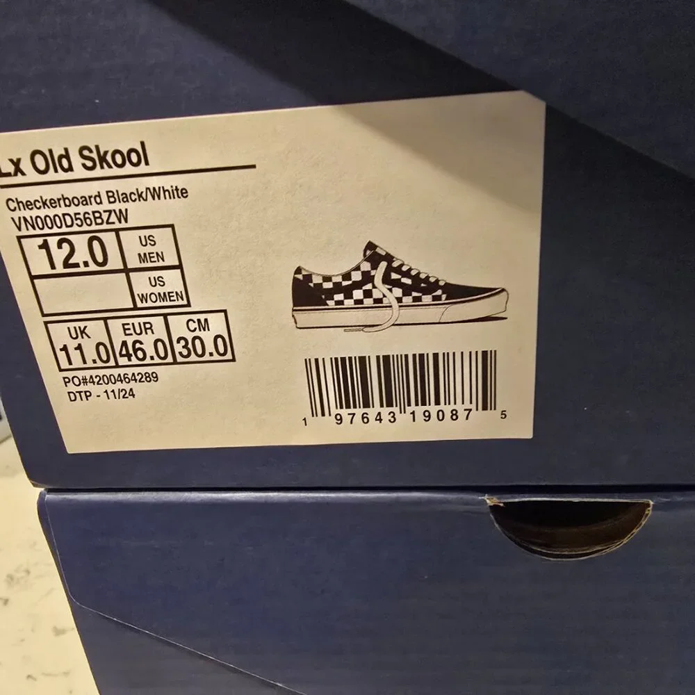 Vans Premium Old Skool Checkerboard Black White VN000D56BZW Check Skate Mens 12 - Picture 9 of 9